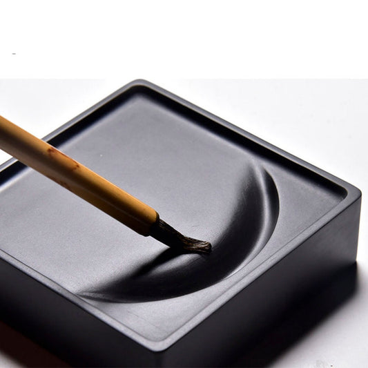 Chinese She Yan inkstone,Inkstone Chinese calligraphy inkstone with cover for calligraphy practice and painting.